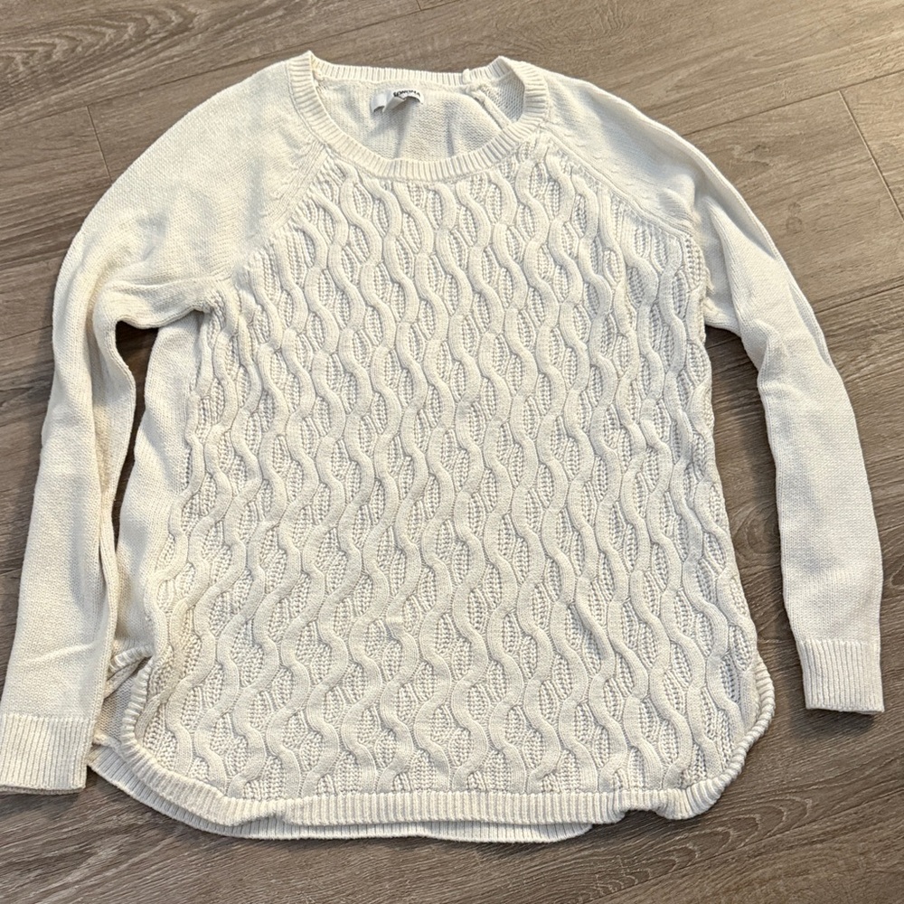 Sonoma Women's Cream Cable Knit Sweater